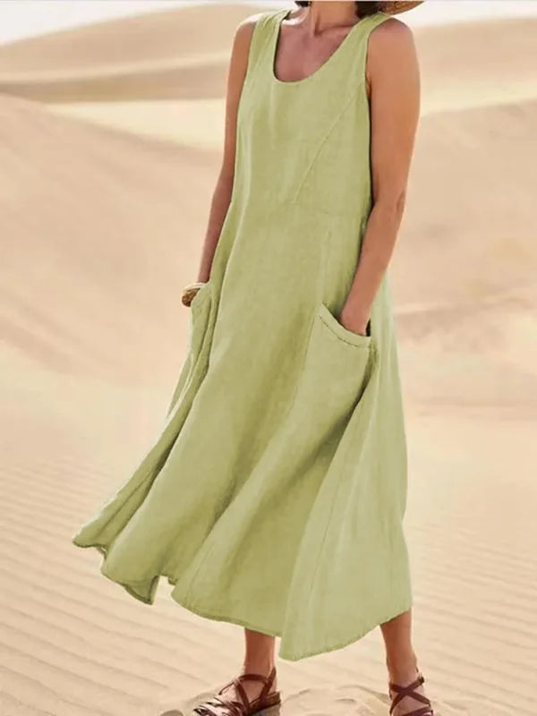 Women’s Dress | Sleeveless Pocket Midi