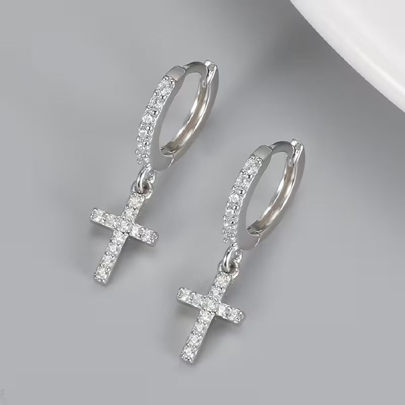 Zirconia Cross Earrings