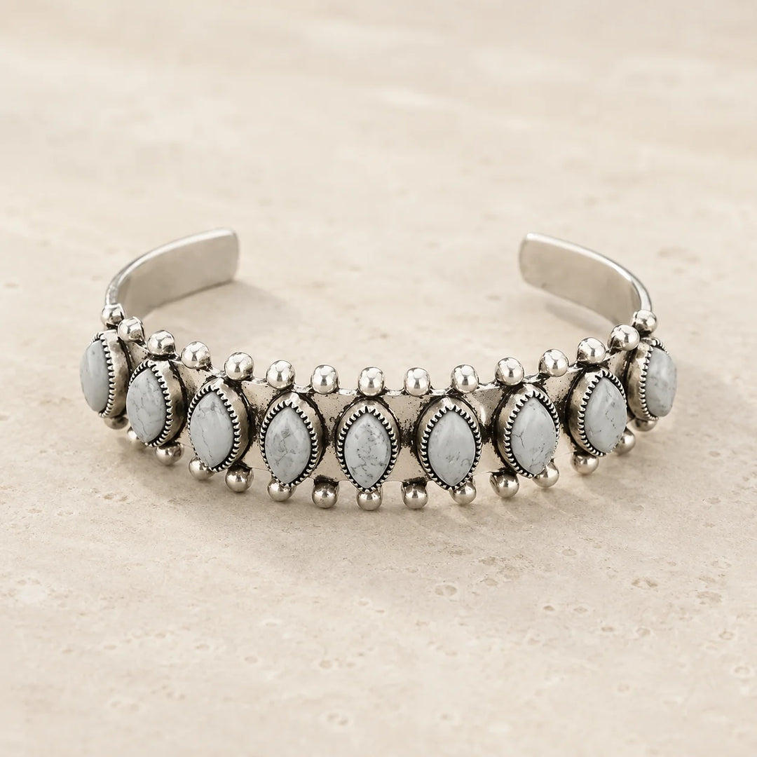 Boho Horse Eye Stone Bangle