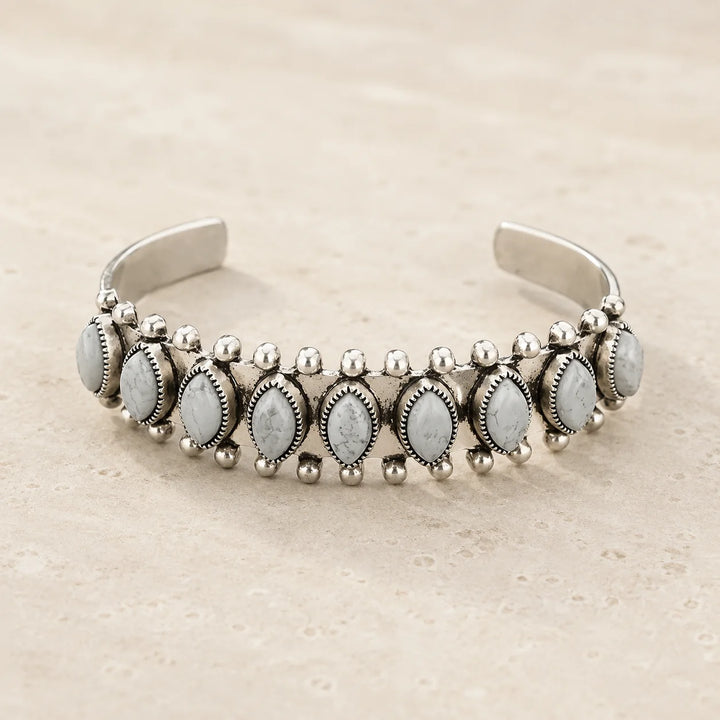 Boho Horse Eye Stone Bangle