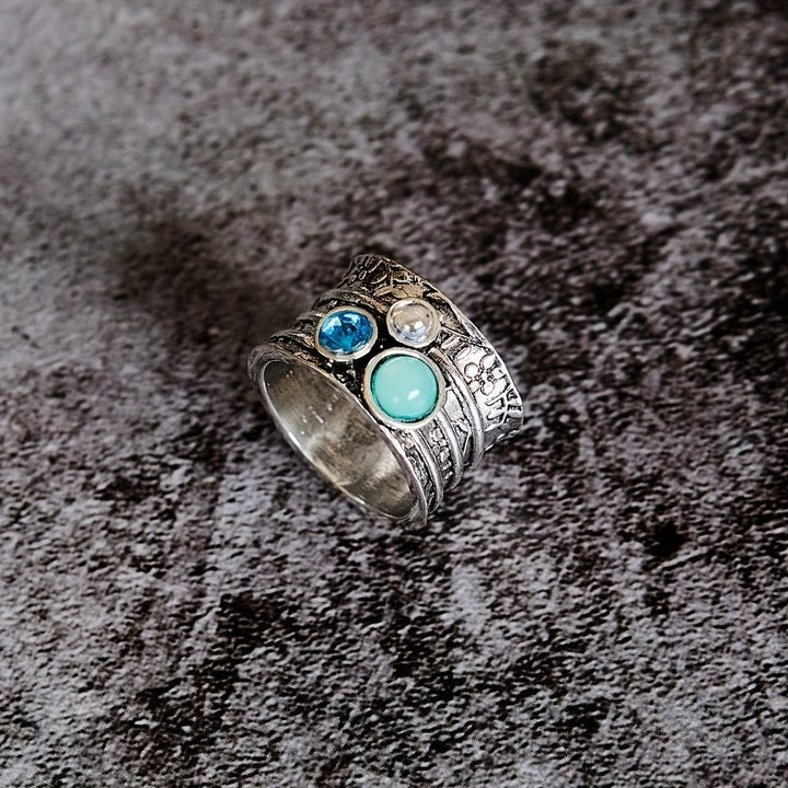 Boho Vintage Turquoise Gem Ring