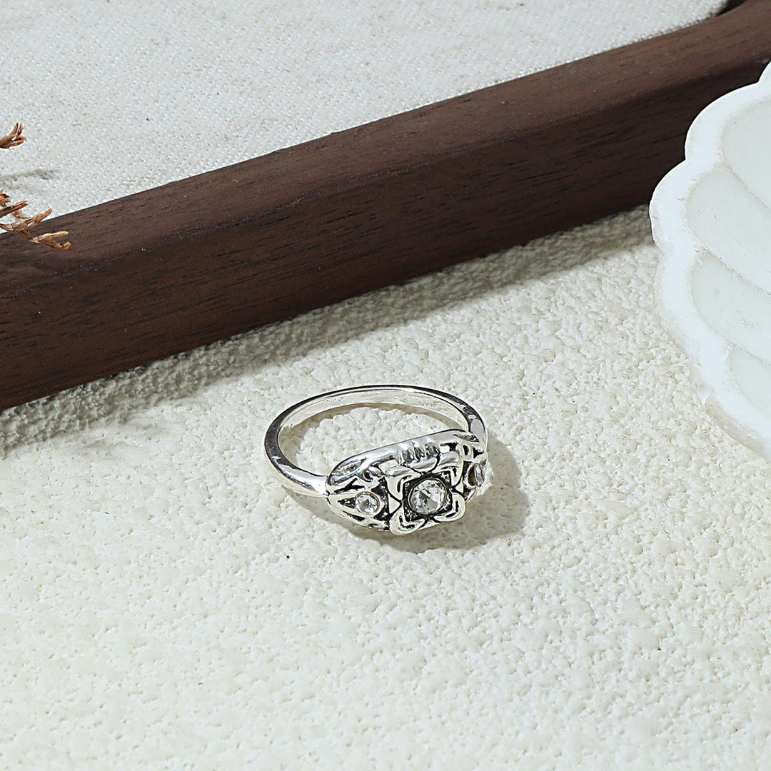 Silver Crystal Elegant Ring