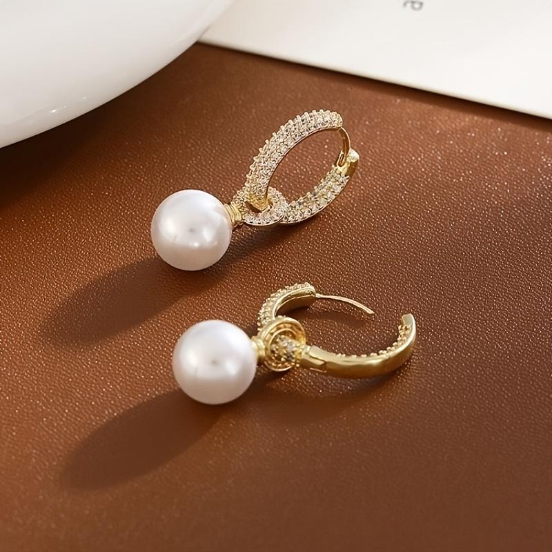 White Sparkle Pearl Earrings