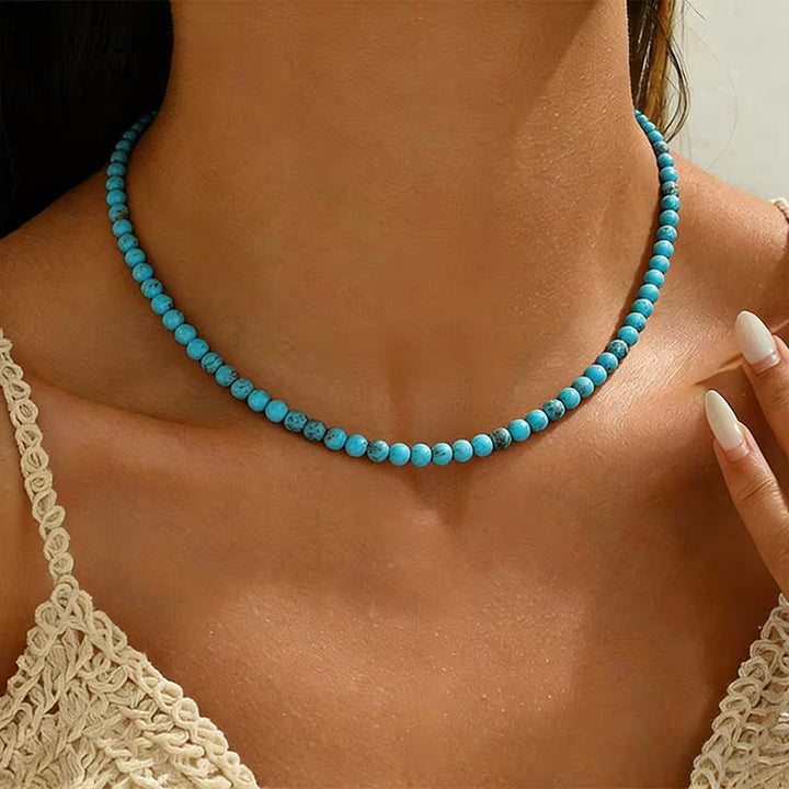 Classic Turquoise Bead Necklace