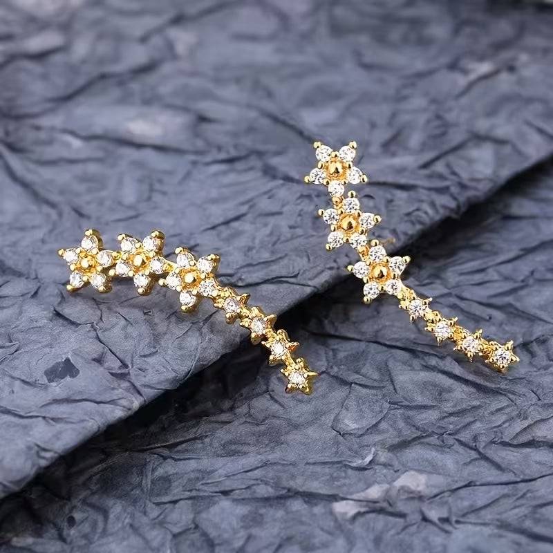 Sequin Floral Drop Earrings