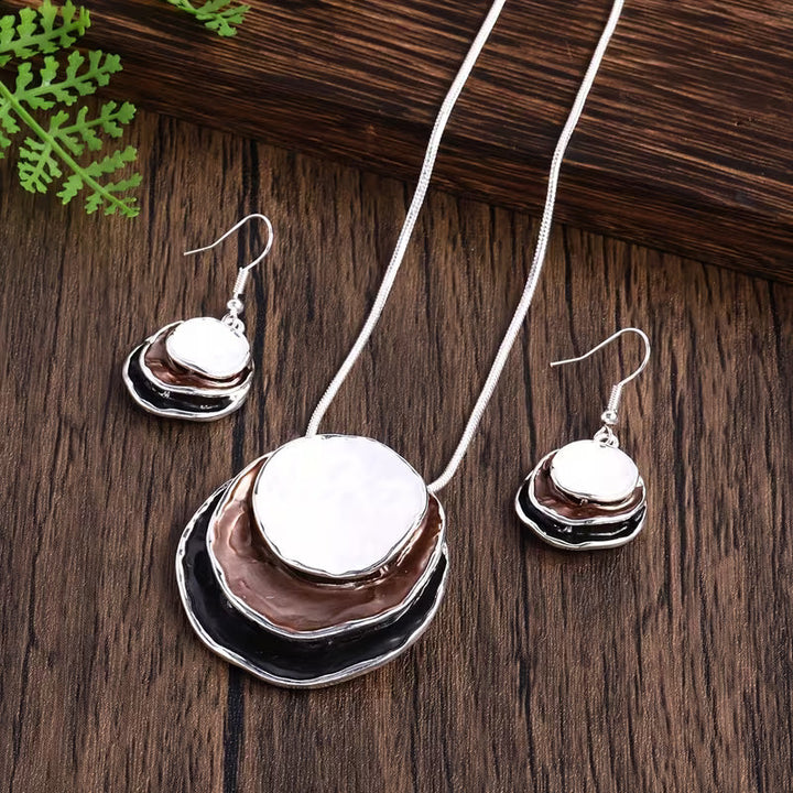 Boho Enamel Necklace and Earring Set