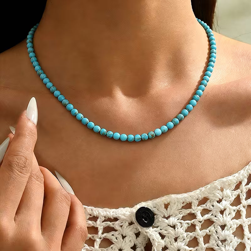 Classic Turquoise Bead Necklace
