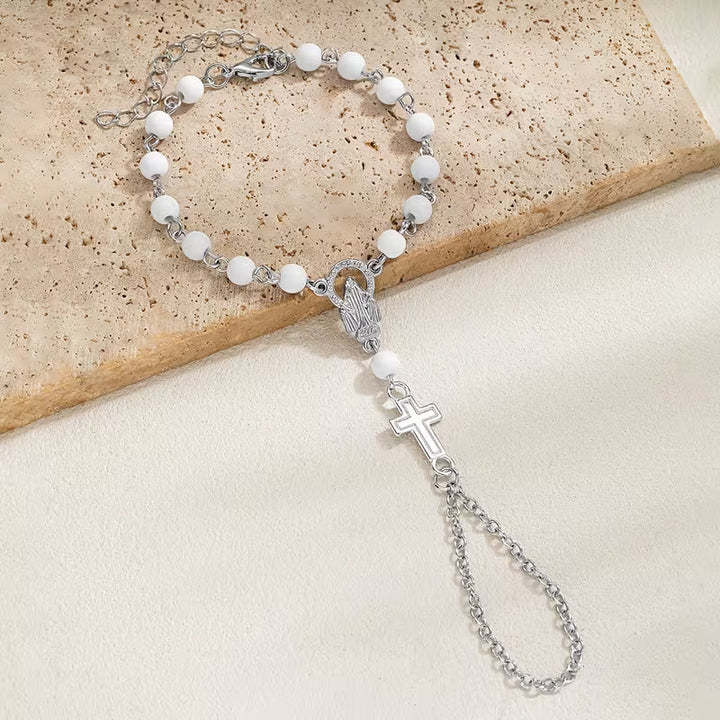 Gothic Rosary Cross Bracelet