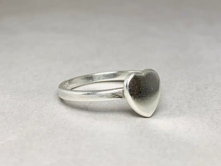Sterling Heart Signet Ring