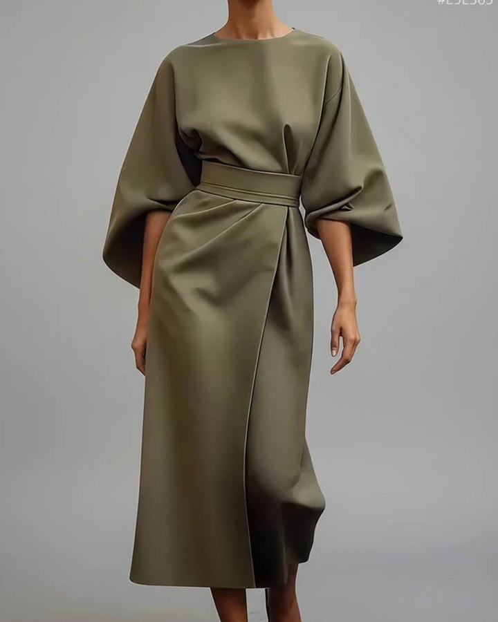 Belted Wrap Midi Dress for Women