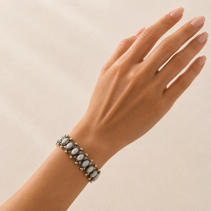 Boho Horse Eye Stone Bangle
