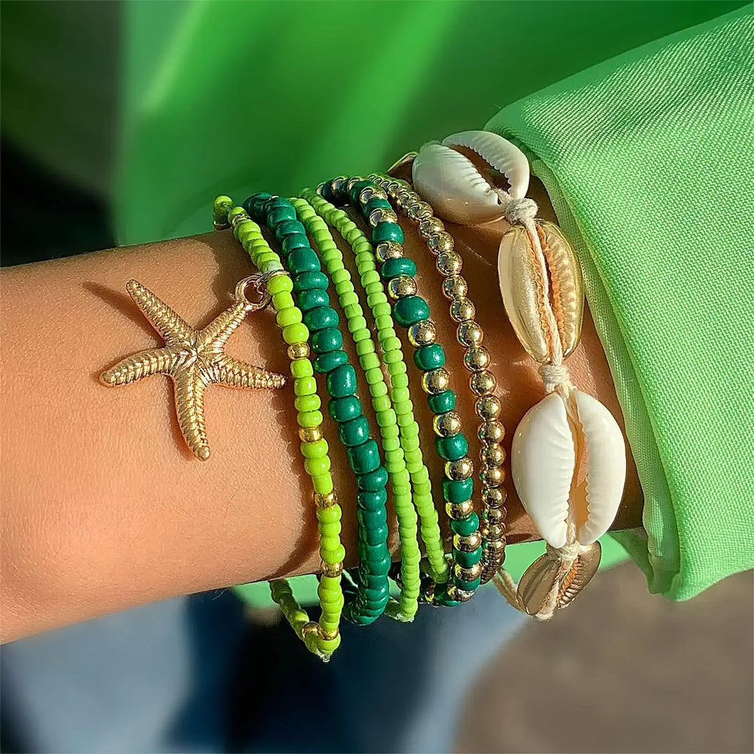 Bohemian Shell Beach Bracelet Set