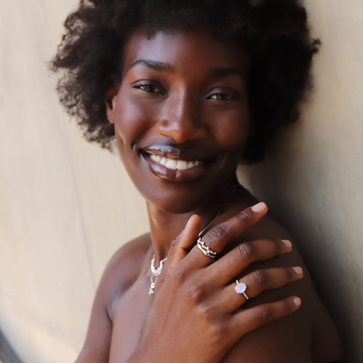 Scattered Moonstone Band Ring