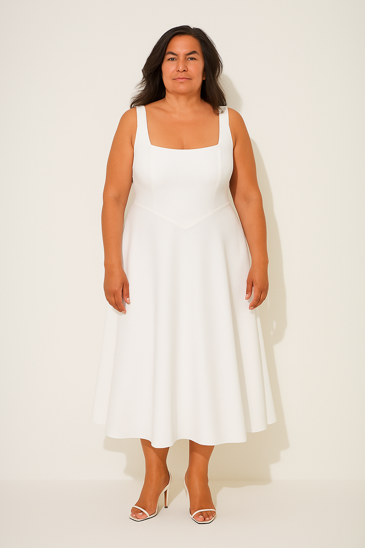 Women's Dress | Square Neck Sleeveless Midi