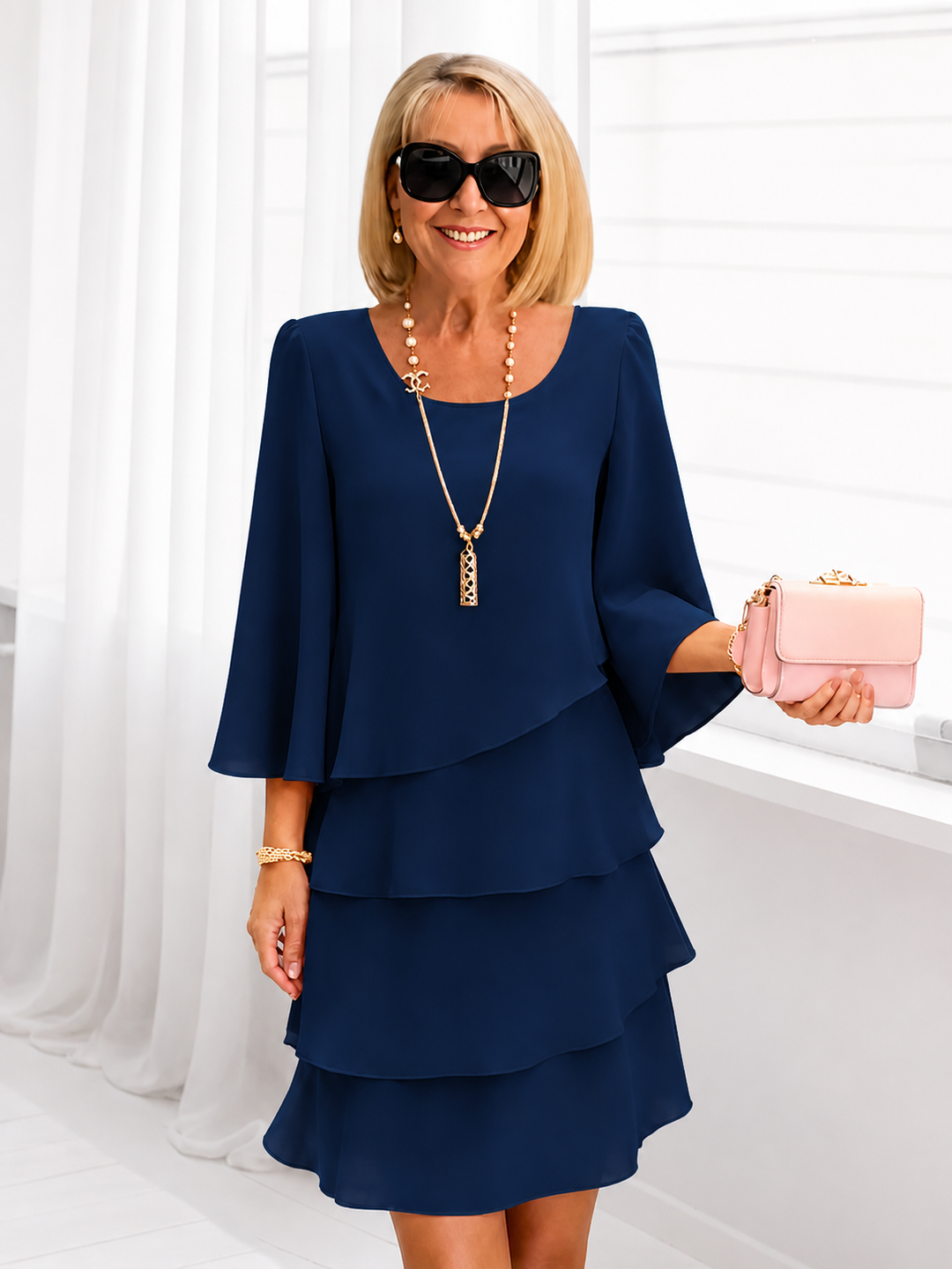 Catherine | Elegant Comfort Ruffle Dress