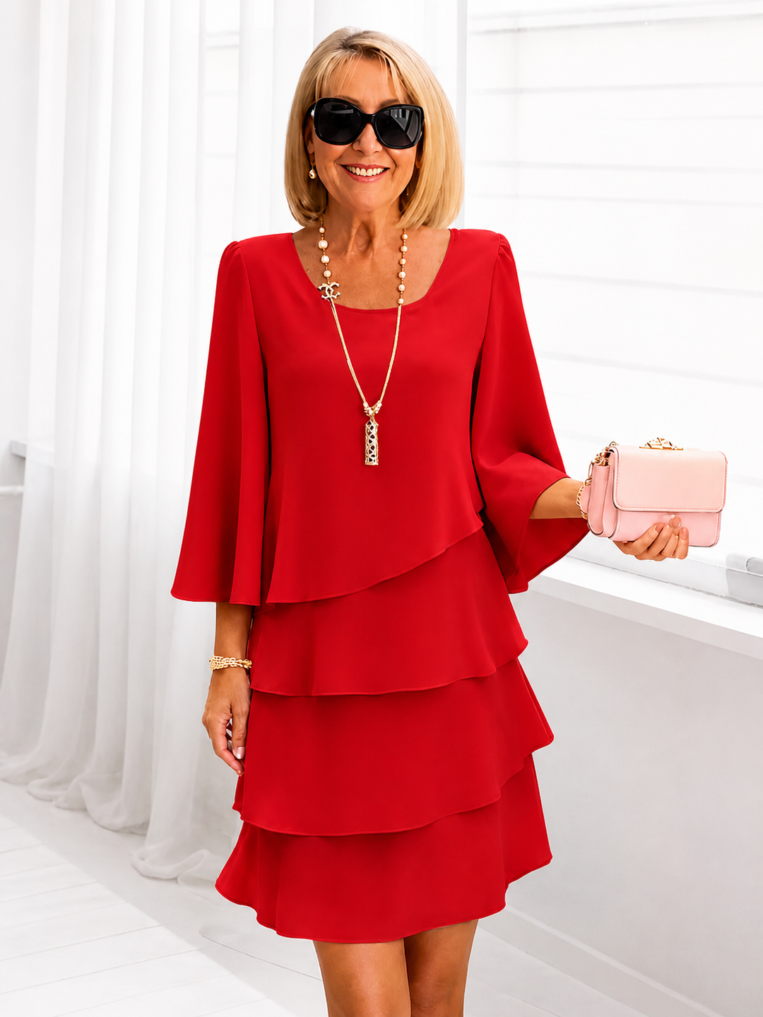 Catherine | Elegant Comfort Ruffle Dress