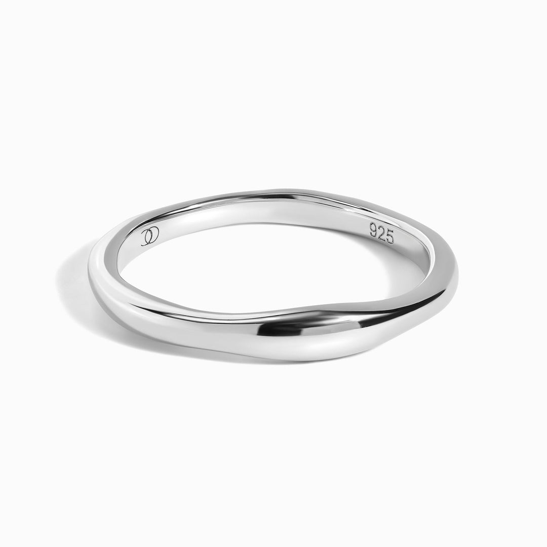 Textured Silver Stacking Band Ring