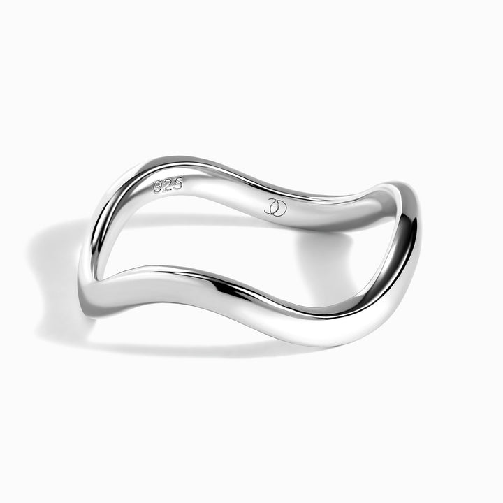 Rippled Silver Stacking Band Ring