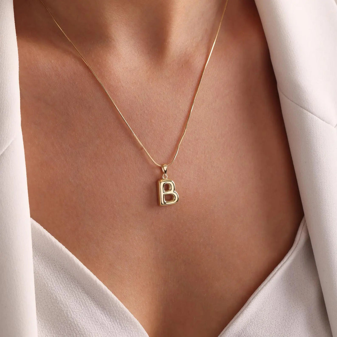 Custom bubble letter necklace with accessories