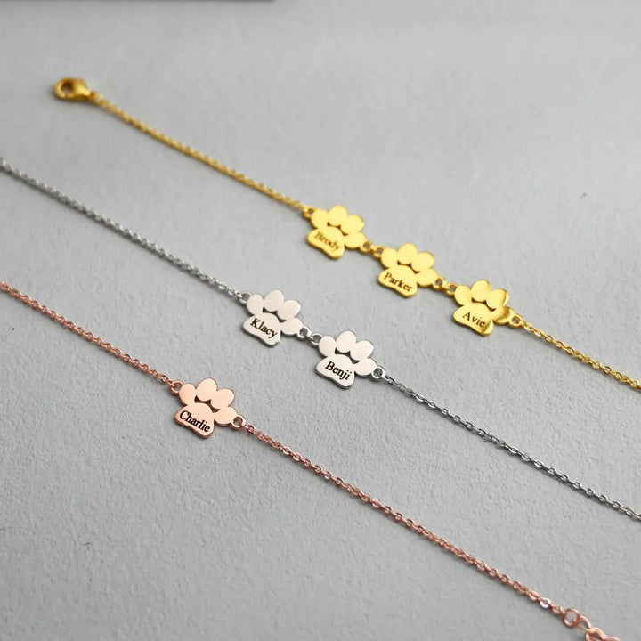 Custom Paw Name Anklet