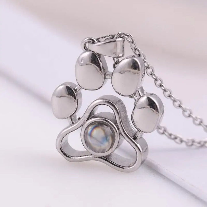 Custom Photo Projection Paw Necklace