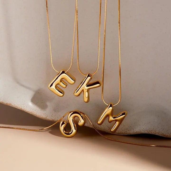 Bubble letter pendant detail