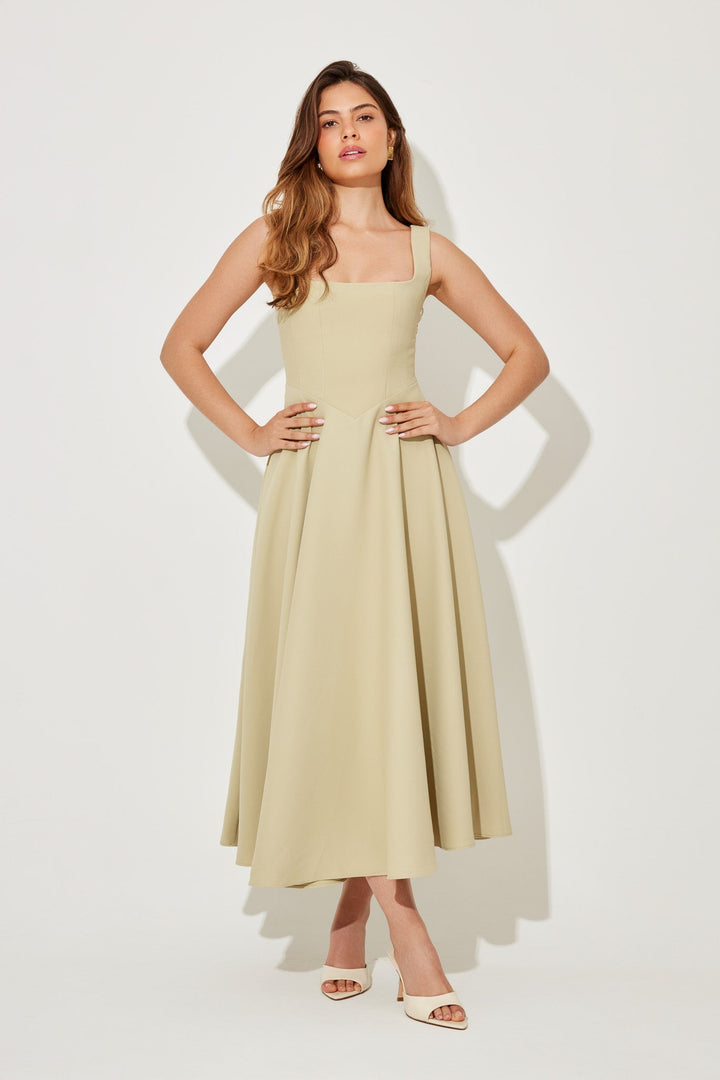Women's Dress | Square Neck Sleeveless Midi