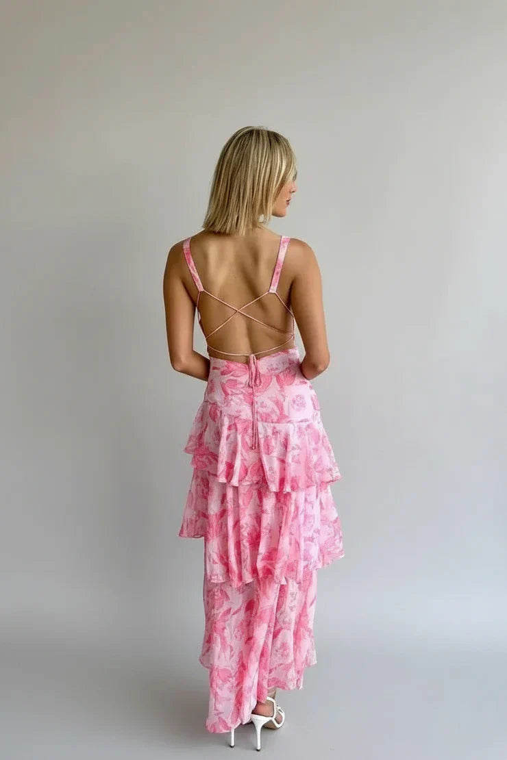 Floral V-Neck Sundress Maxi Dress for Women