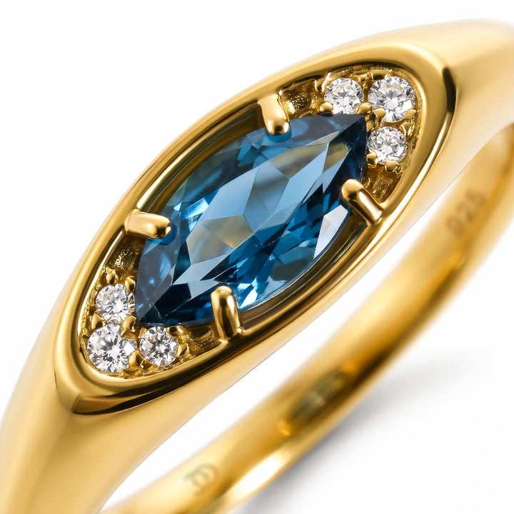 Blue Topaz Evil Eye Ring