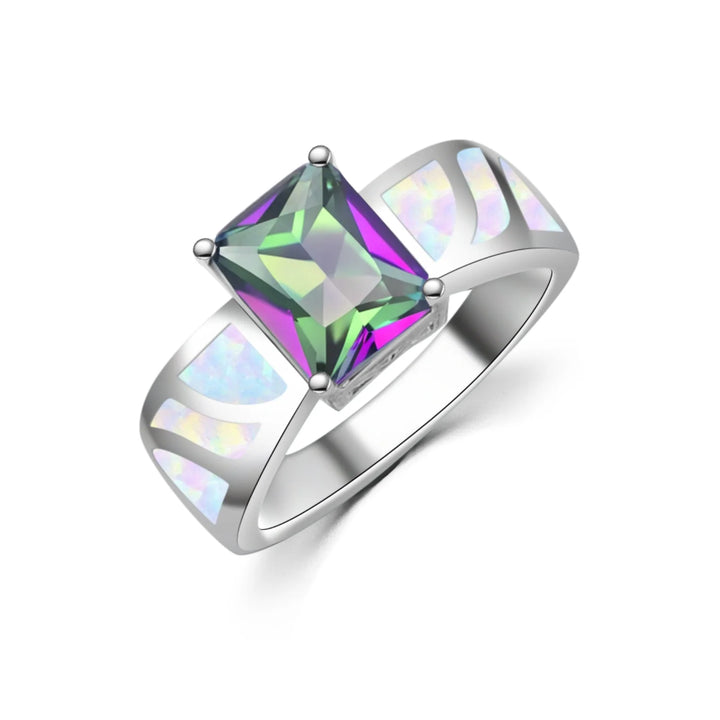 Striped Opal Inlay Statement Ring