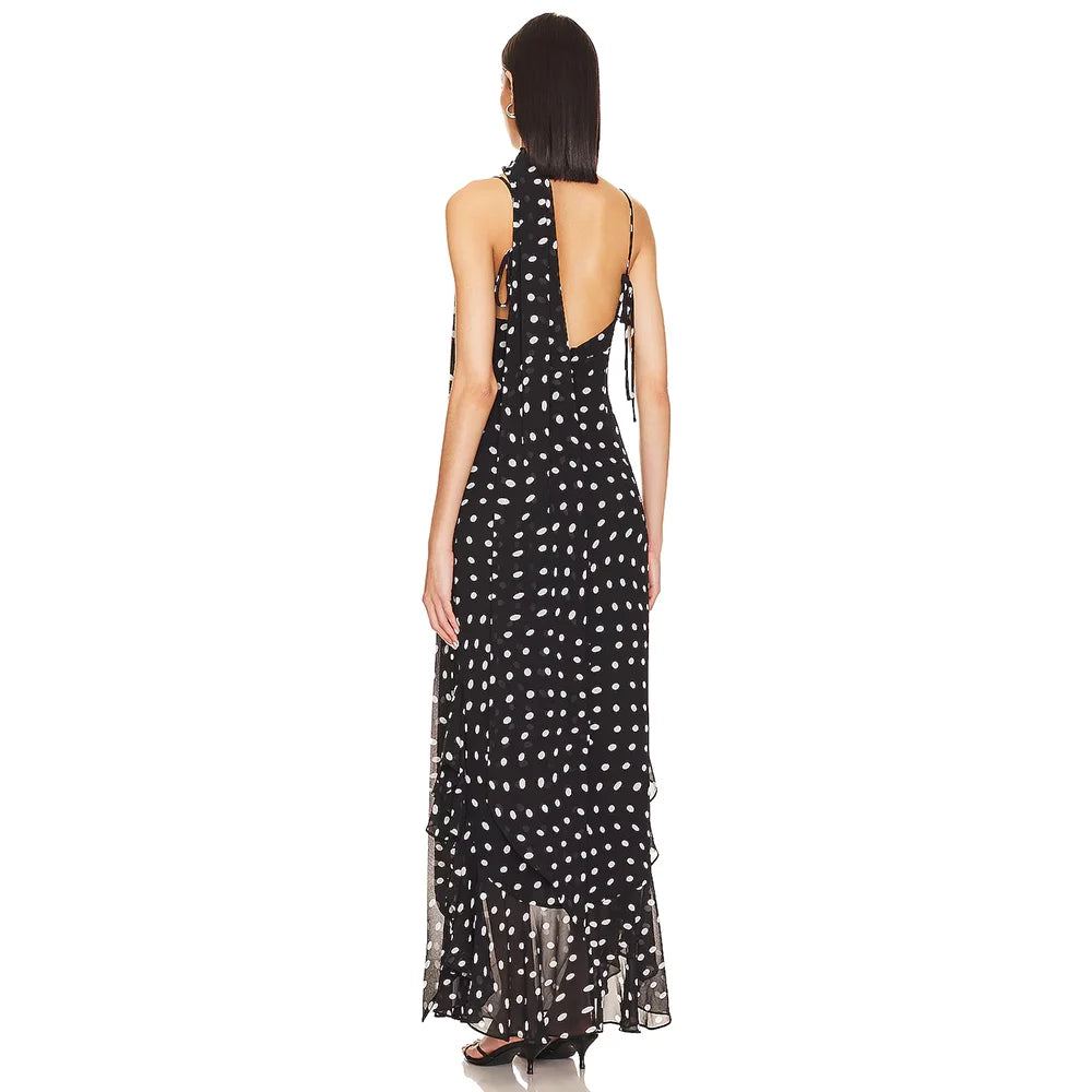 Colette™ - Sleeveless Polka Dot Midi Dress