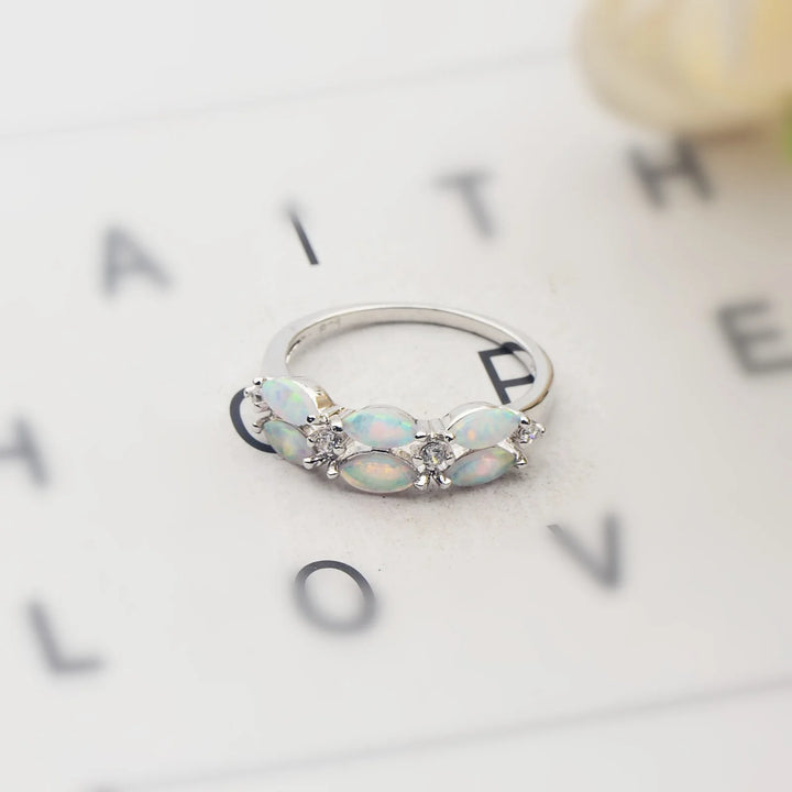Triple Marquise Opal Ring