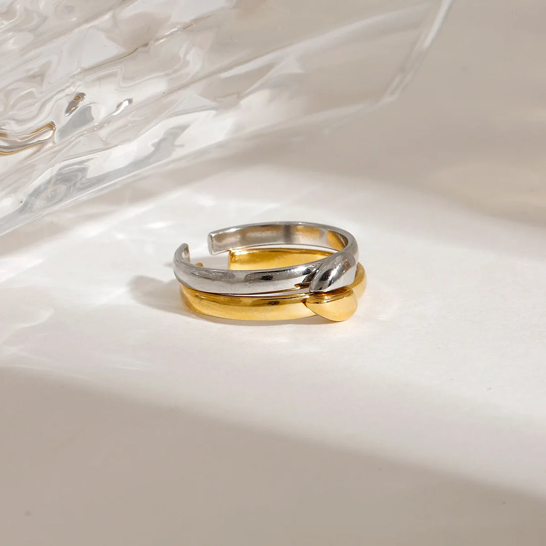 Two-Tone Knot Open Ring