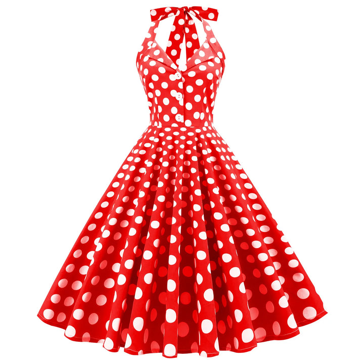 Celeste™ - Halter Neck Polka Dot Maxi