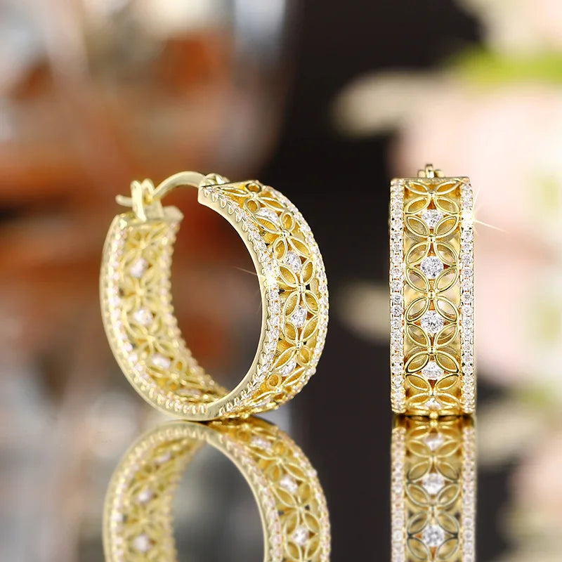 Gilded Filigree Bloom Hoops