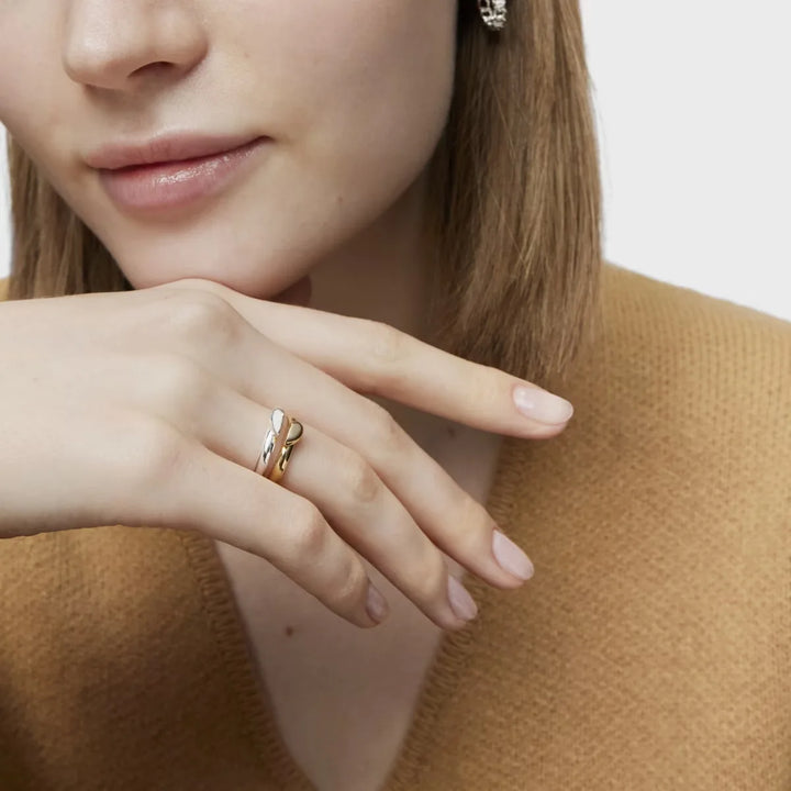 Two-Tone Knot Open Ring