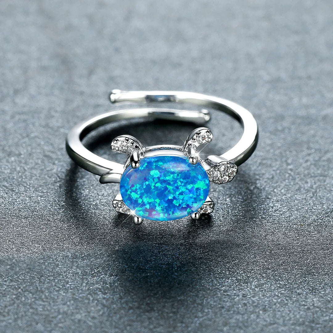 Sea Turtle Opal Adjustable Ring