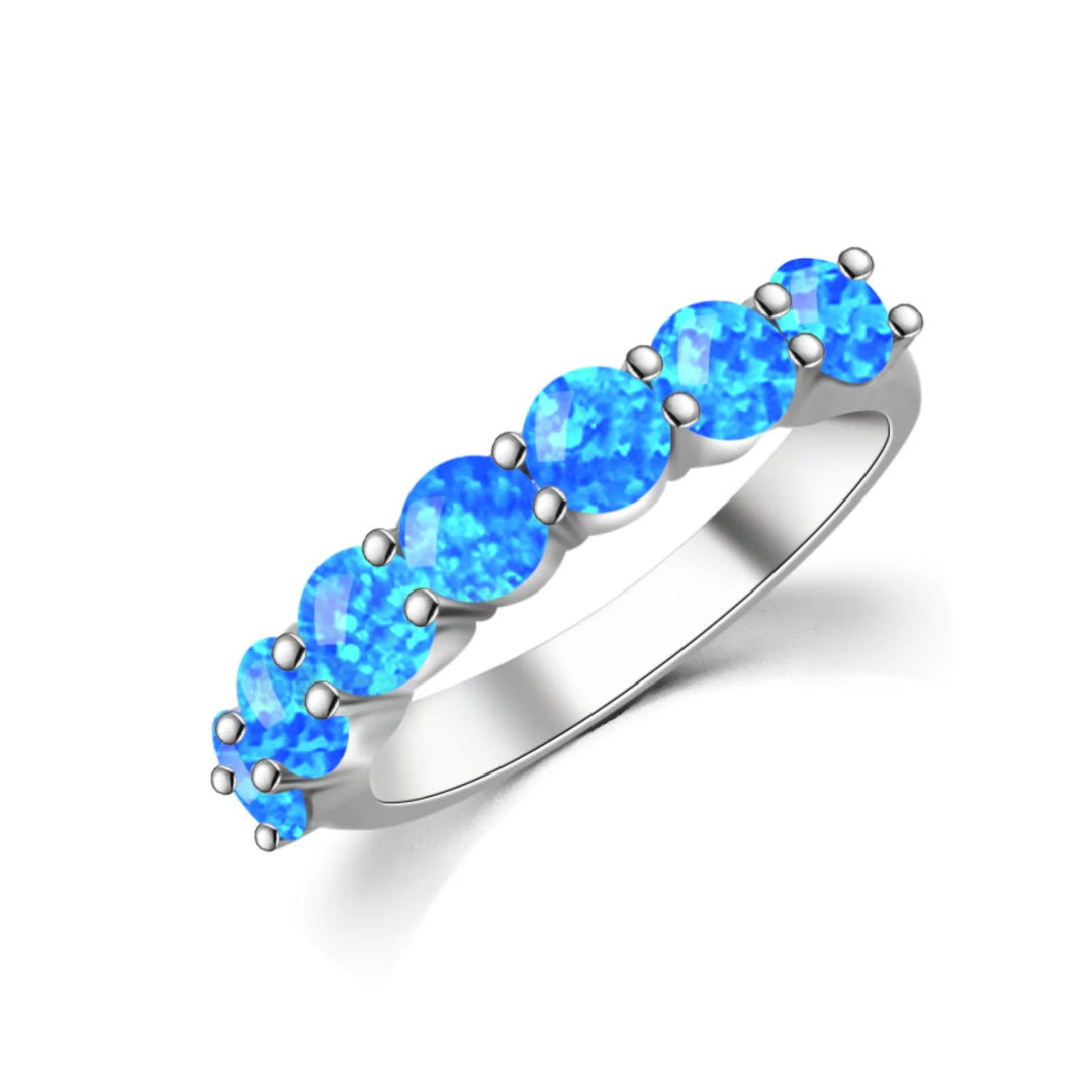 Seven Stone Opal Stacking Ring