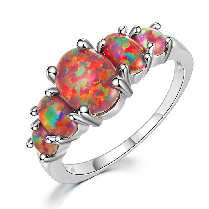 Graduated Five Stone Opal Ring