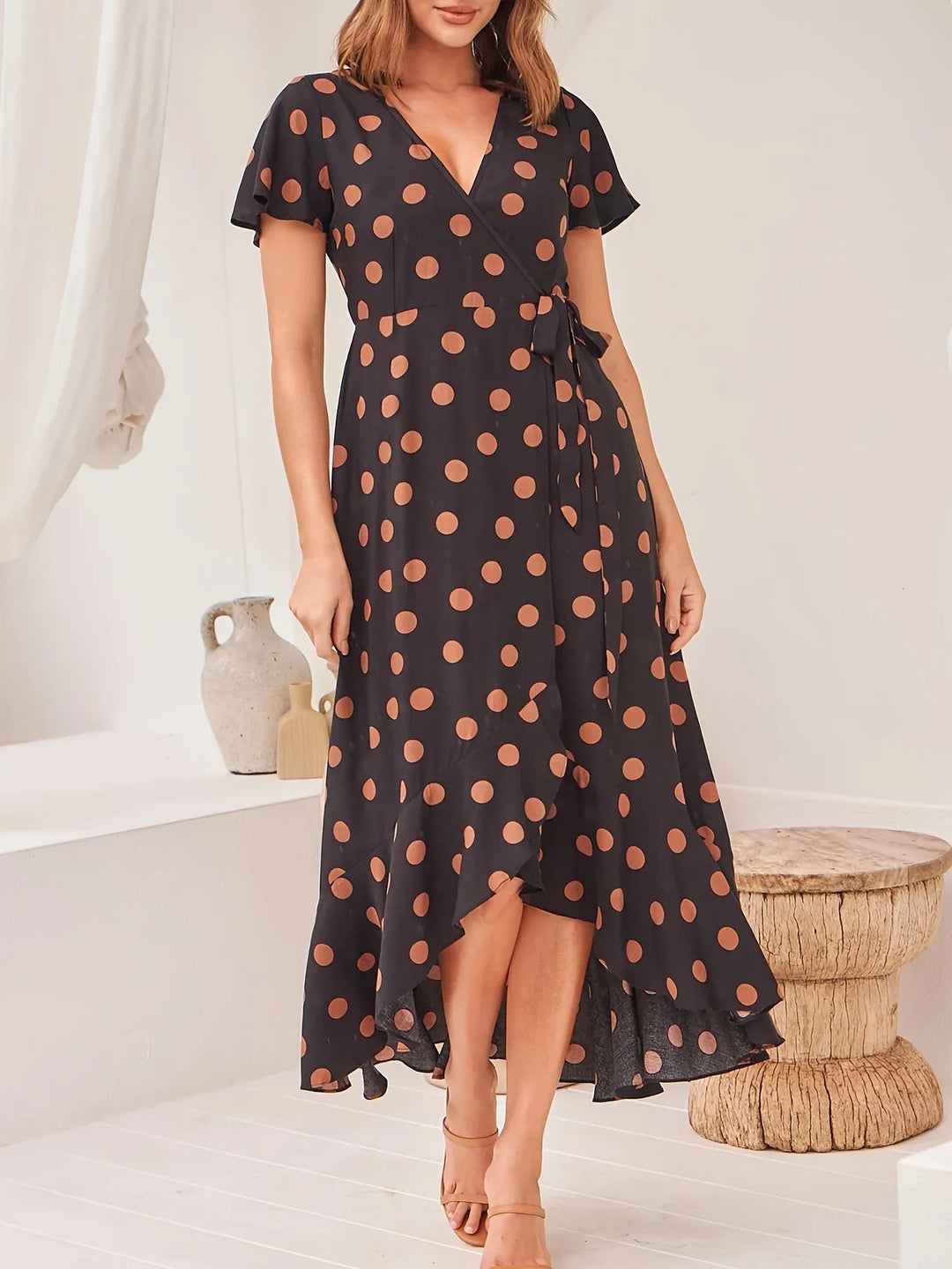 Valentina™ - Cross-Strap Polka Dot Maxi