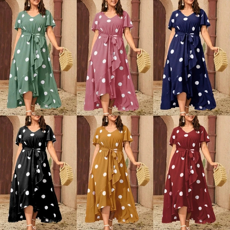 Noa™ - Elastic Waist Polka Dot Dress