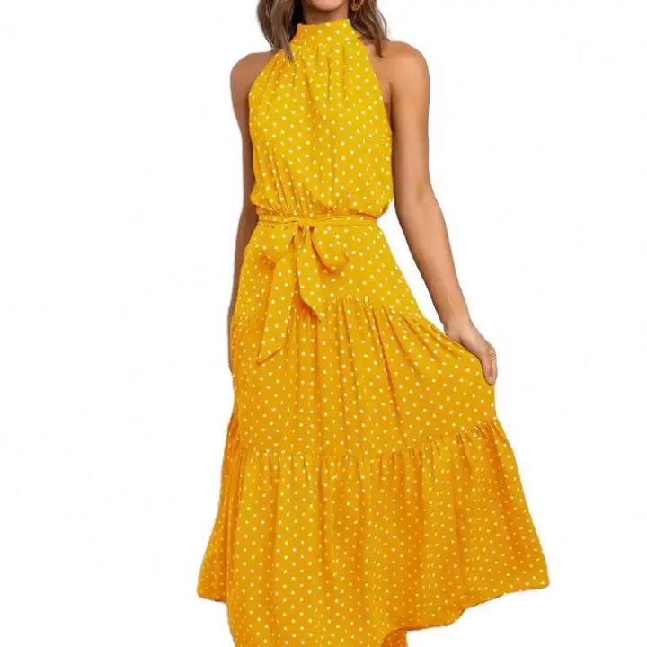 Rosa™ - Sleeveless Polka Dot Maxi