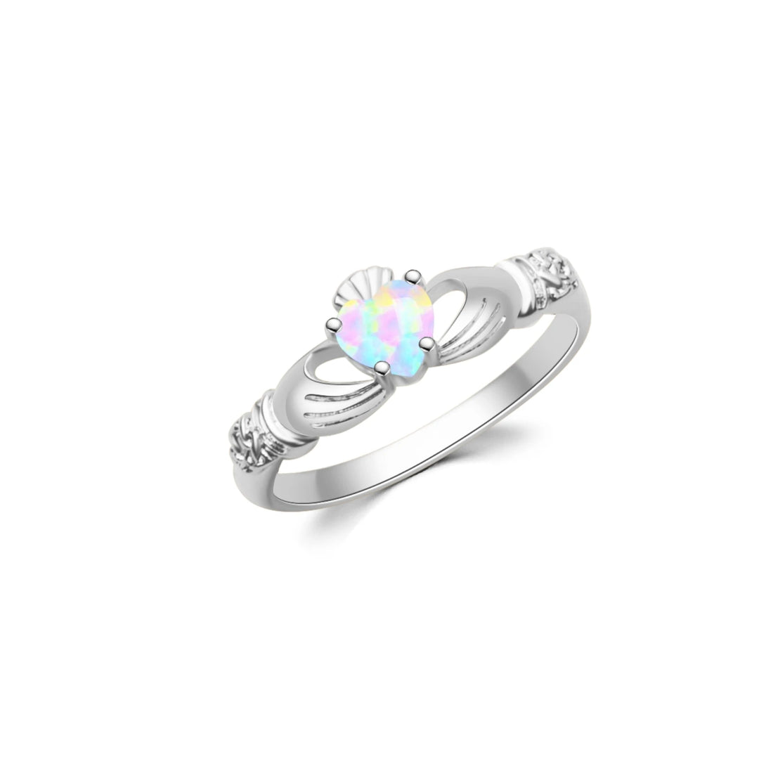 Claddagh Heart Opal Promise Ring