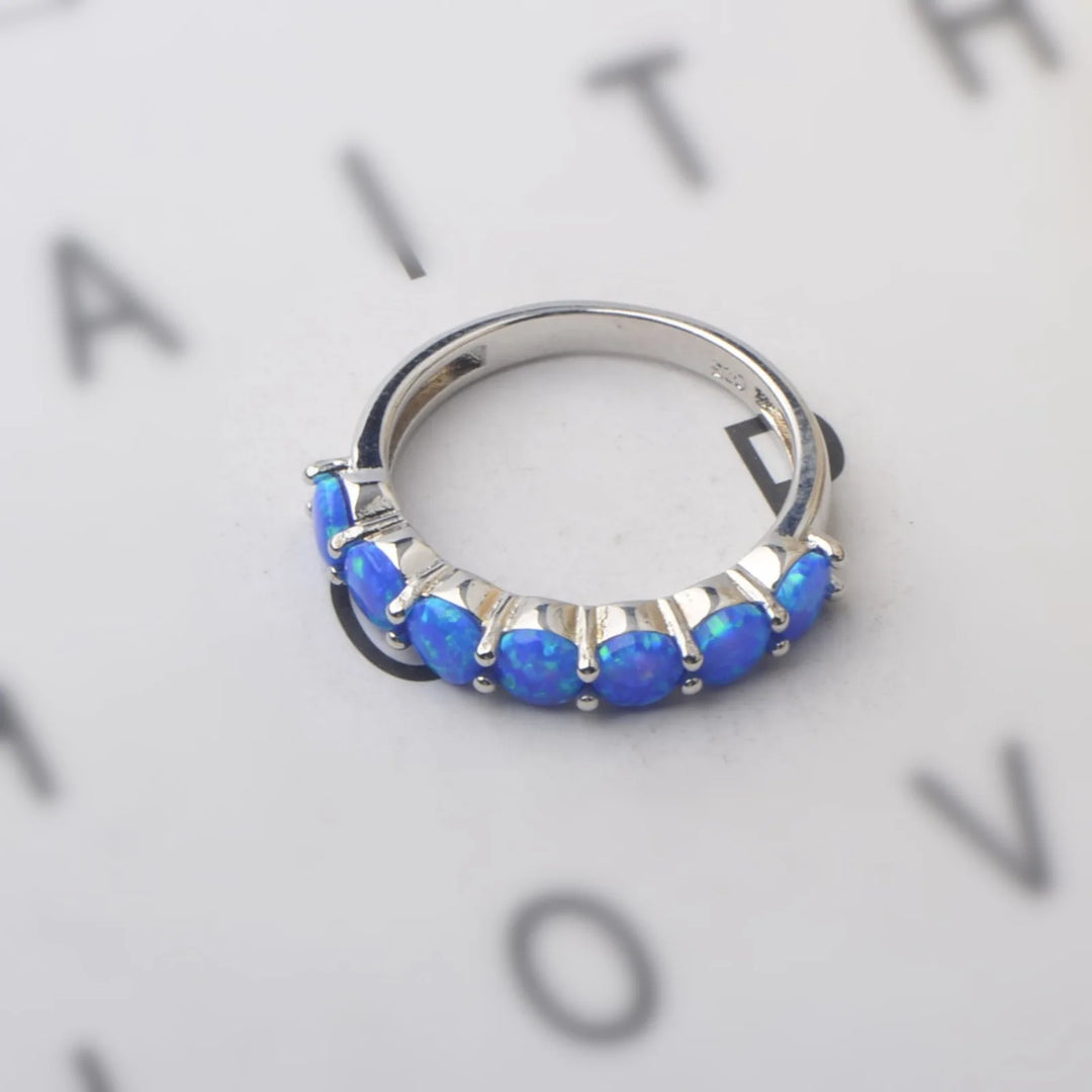 Seven Stone Opal Stacking Ring
