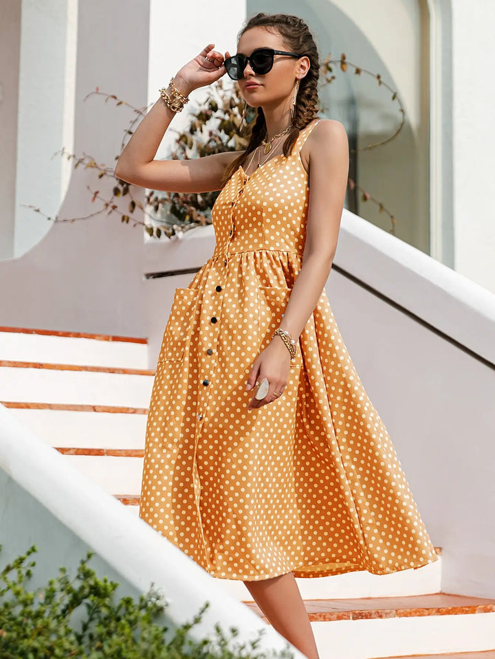 Mirabel™ - Button-Front Polka Dot Maxi