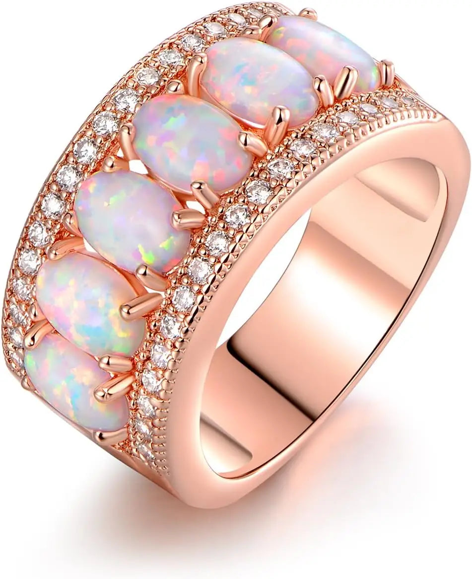 Pave Edge Opal Cocktail Ring