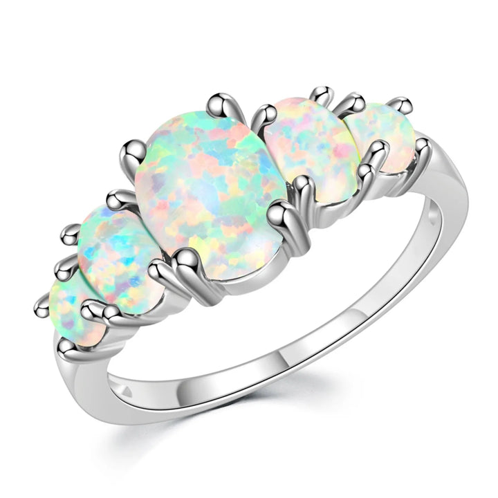 Graduated Five Stone Opal Ring