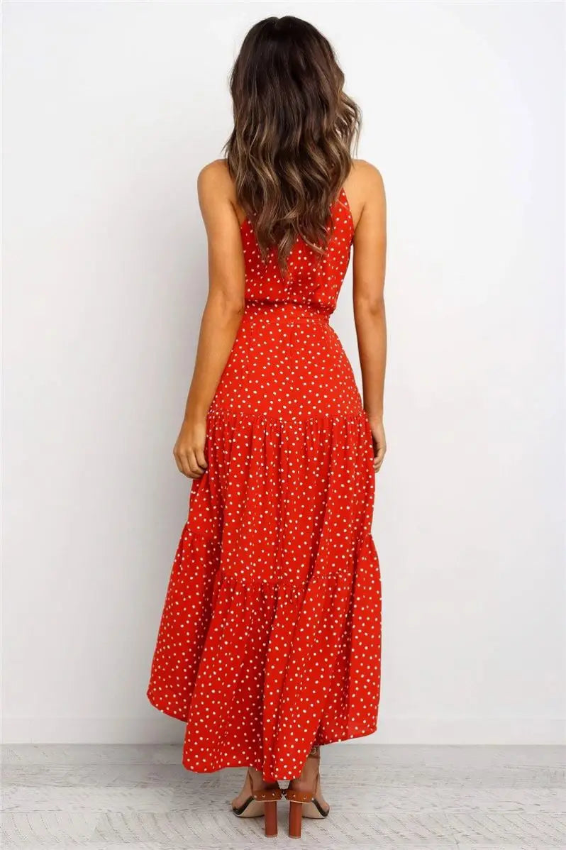 Rosa™ - Sleeveless Polka Dot Maxi