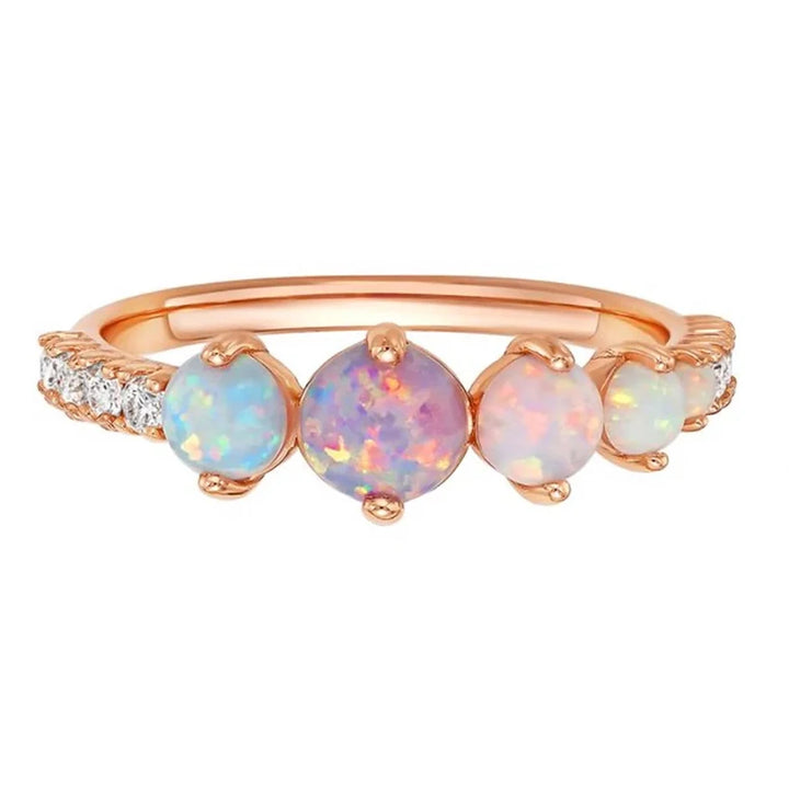 Ombre Opal Half Eternity Ring
