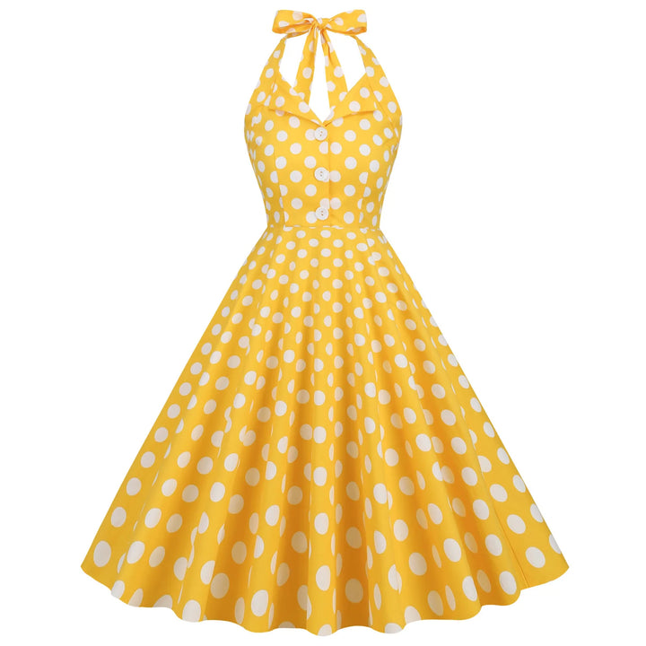 Celeste™ - Halter Neck Polka Dot Maxi